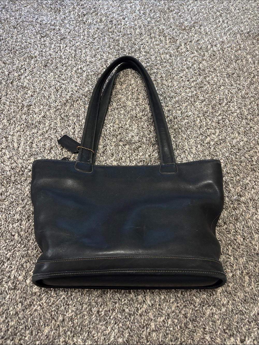 Vintage Coach 9302 shoulder bag tote black leather minimal scratches Y2K 90s